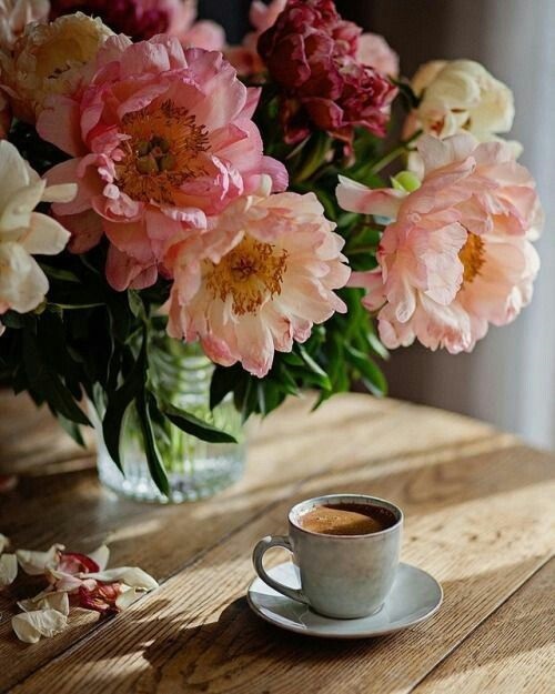 Красивые фото кофе и цветы   большая подборка (13)