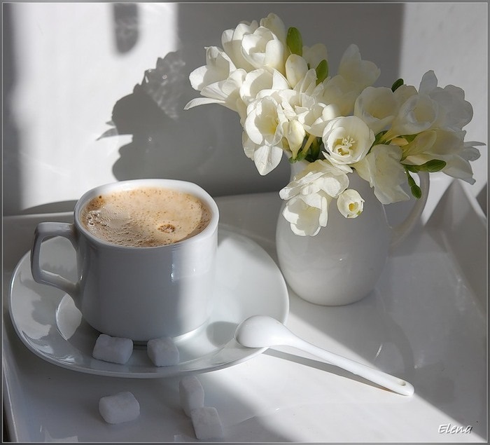 Красивые фото кофе и цветы   большая подборка (14)