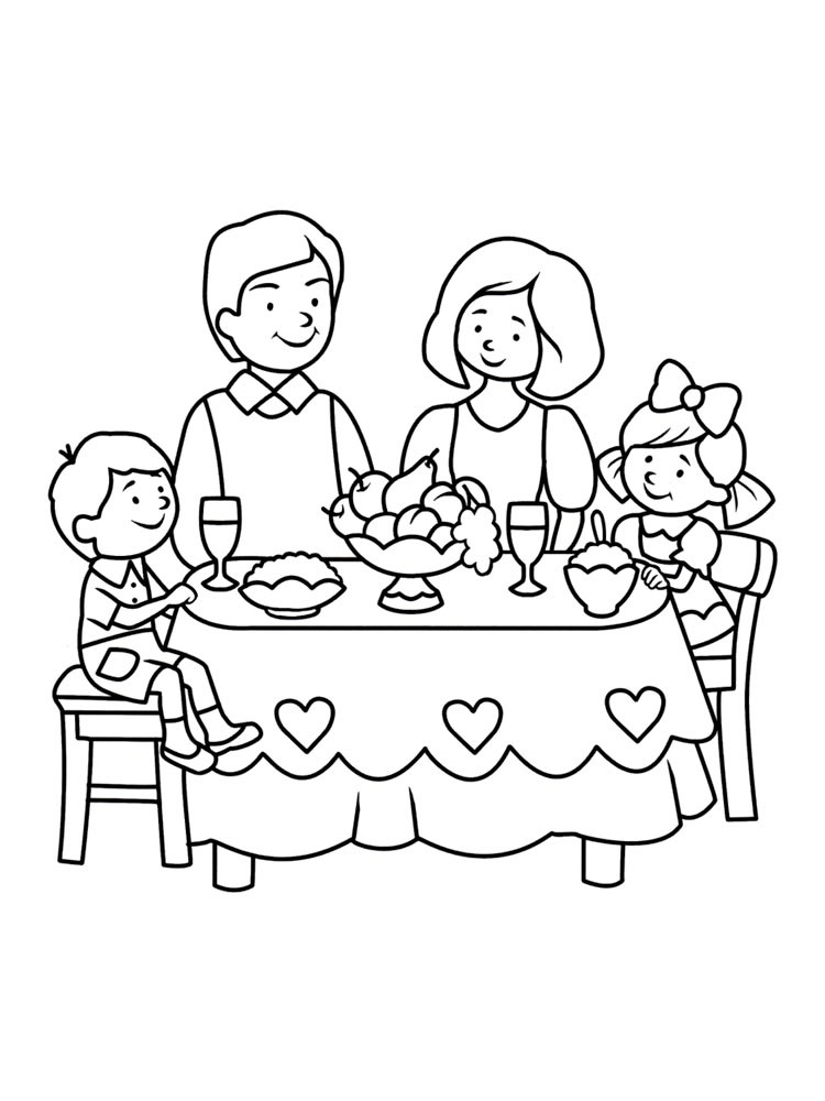 Моя семья за столом рисунок для детей - подборка идей (10)