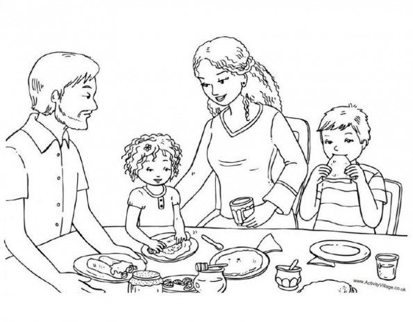 Моя семья за столом рисунок для детей - подборка идей (25)