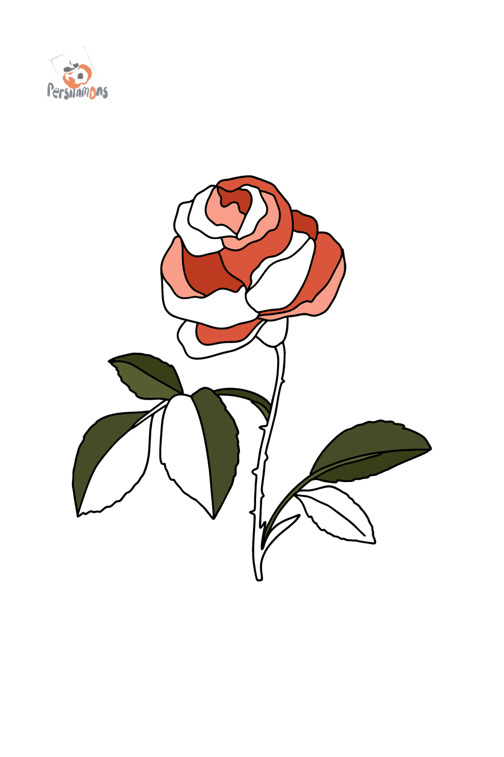 Роза цветок картинка для детей для раскраски и рисования (2)