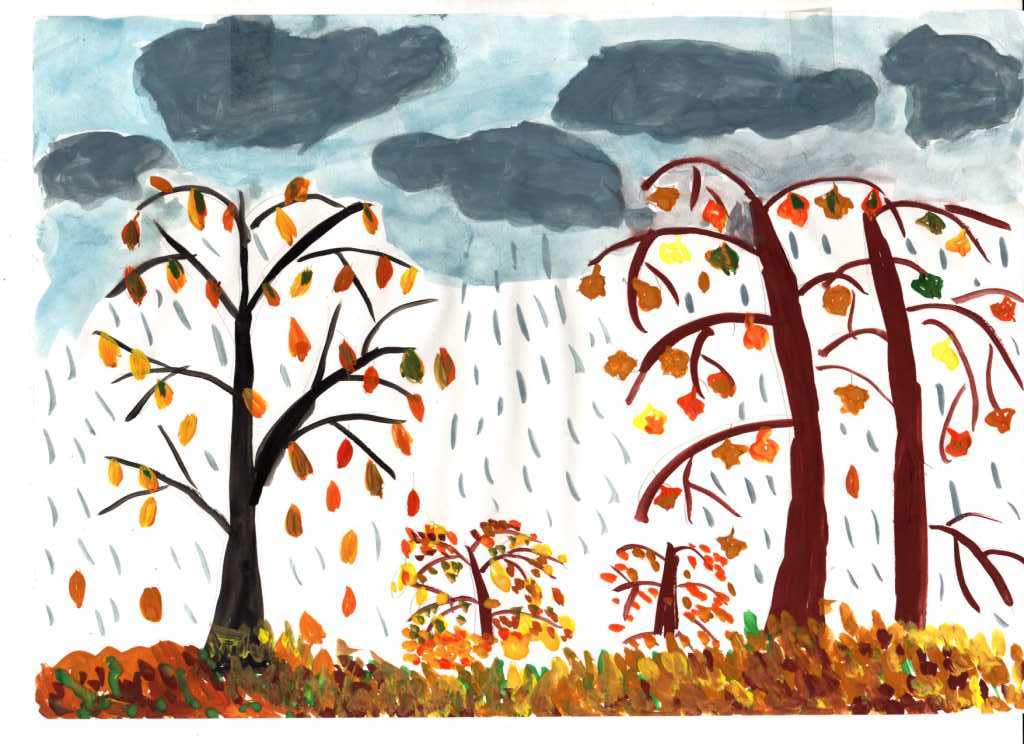 Красивые рисунки на тему поздняя осень 9