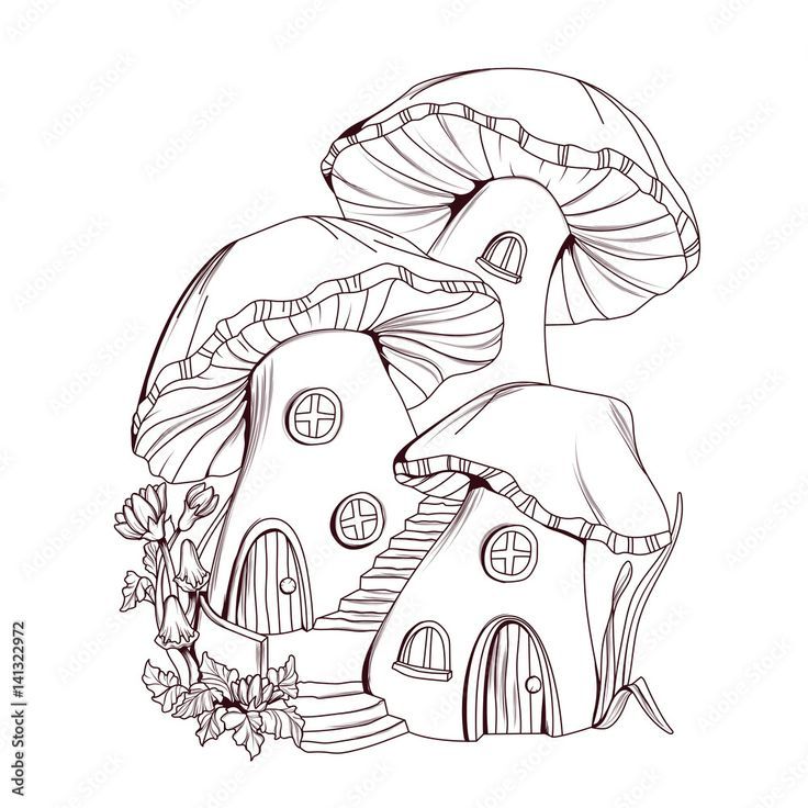 Красивые картинки грибочки для детей раскраски (17)