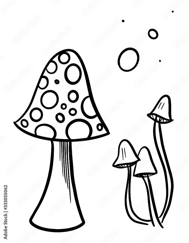 Красивые картинки грибочки для детей раскраски (22)