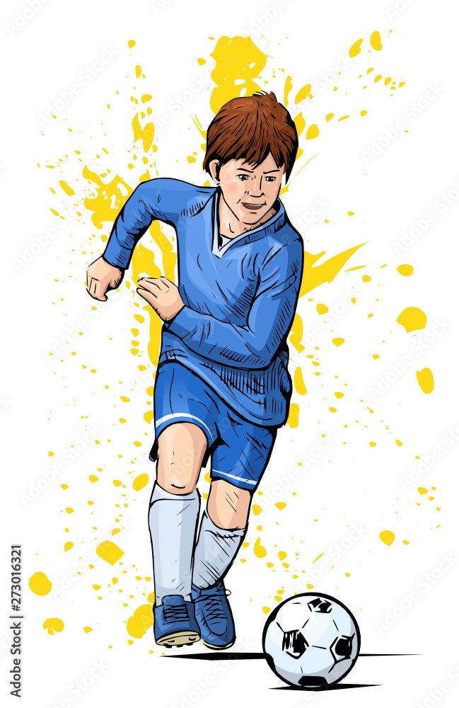 Мальчик играет в футбол картинка для детей (10)