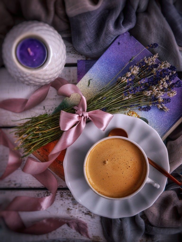 Чашка кофе и цветы на ветках   обои и фото (14)