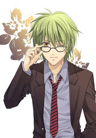 Арты аниме парни с зелеными волосами (2)