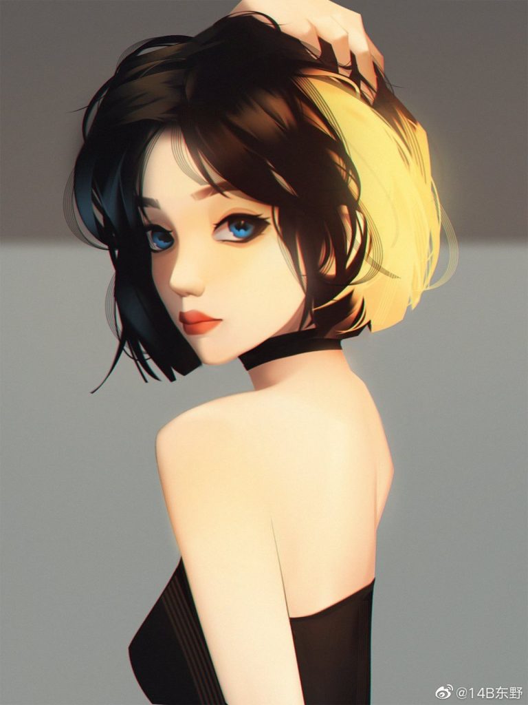 Девушка с короткими волосами арт картинки (8)