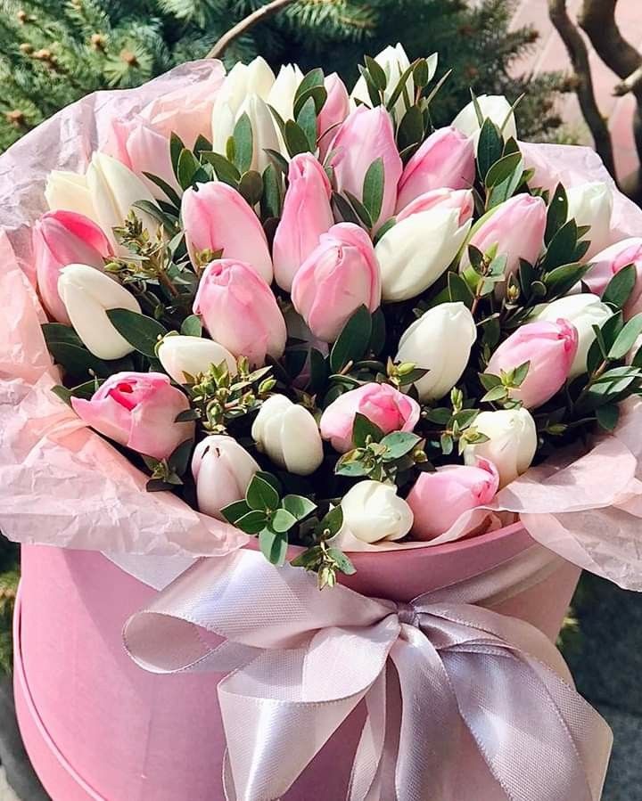 Разноцветные тюльпаны для девушки с 8 марта (15)