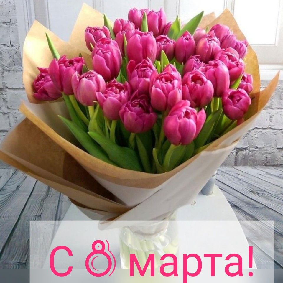 Розовые тюльпаны девушке на 8 марта   картинки (7)