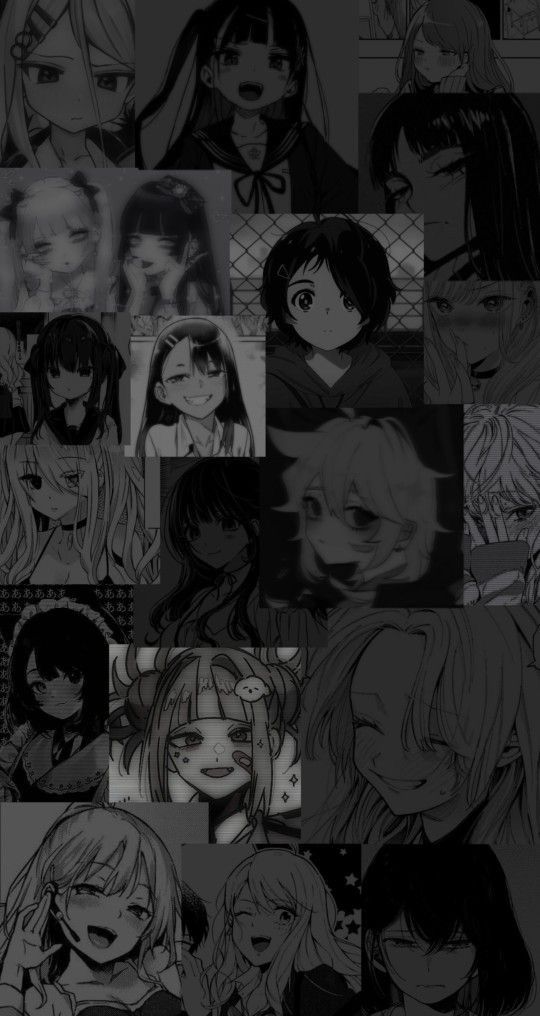 Черно белые аниме картинки девушек (12)