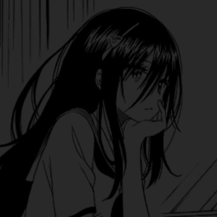 Черно белые аниме картинки девушек (36)