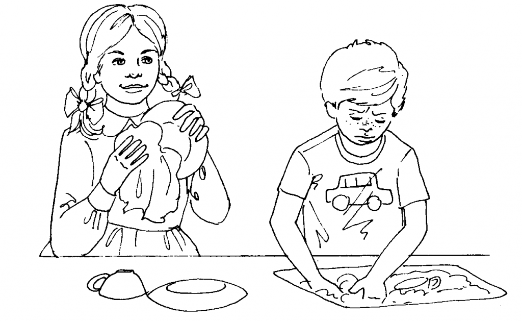Как я помогаю маме - рисунок для детей (1)