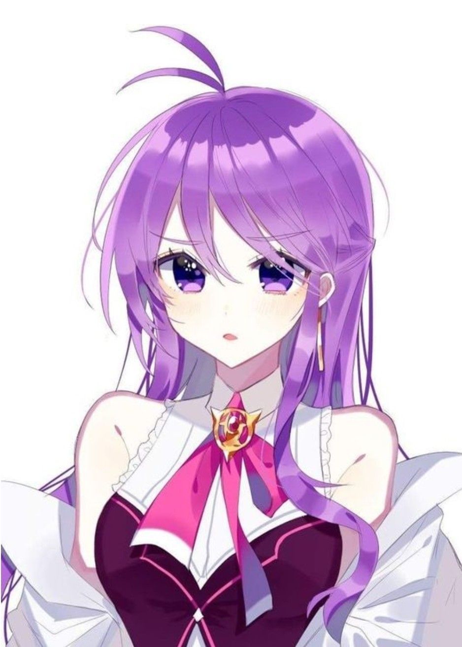Красивый рисунок девушки с фиолетовыми волосами (13)