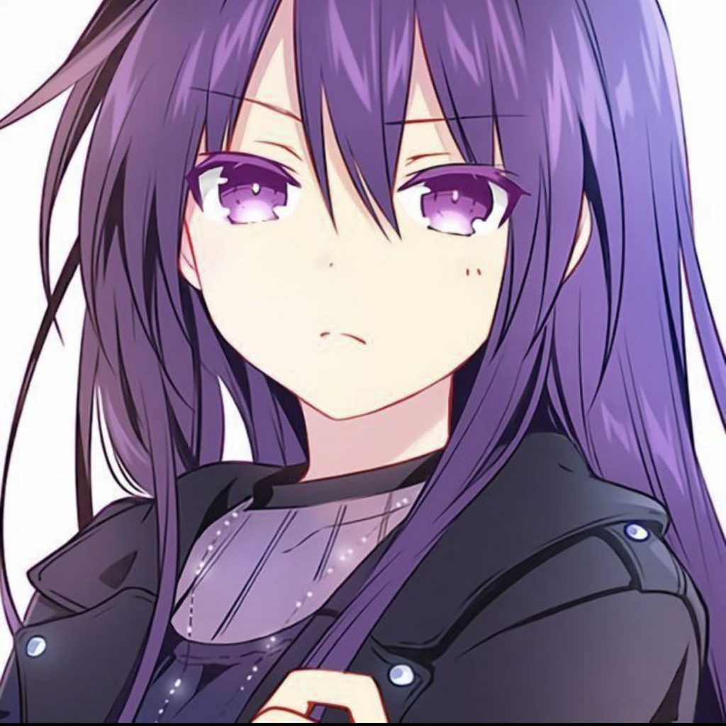 Красивый рисунок девушки с фиолетовыми волосами (4)