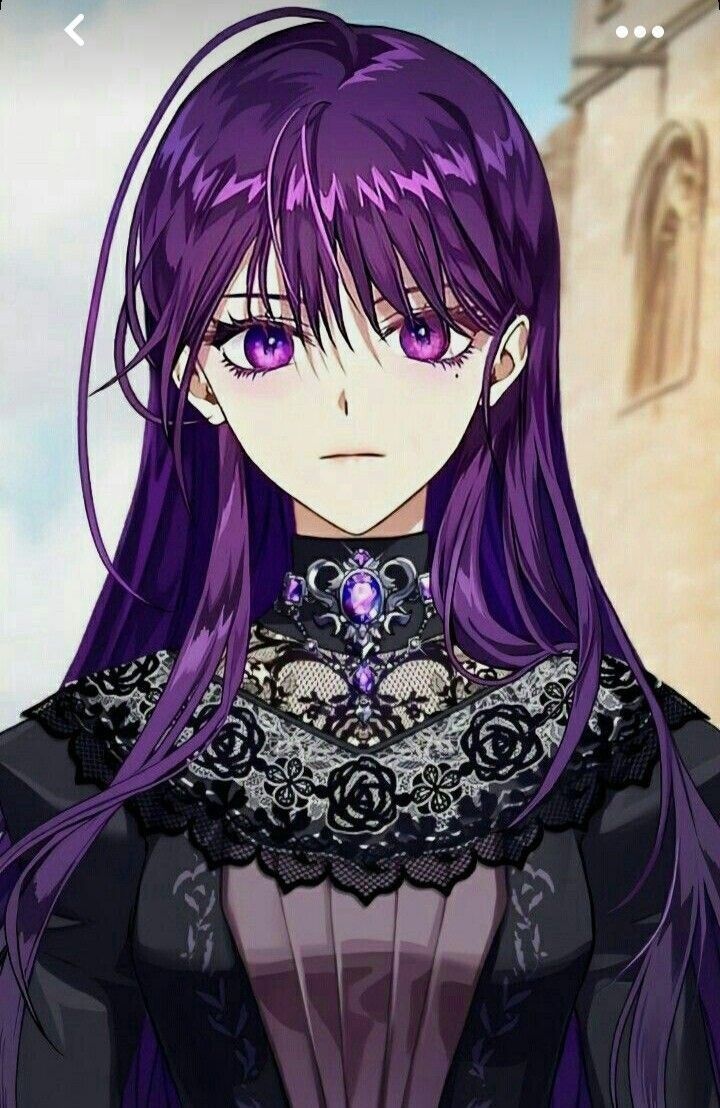Красивый рисунок девушки с фиолетовыми волосами (7)