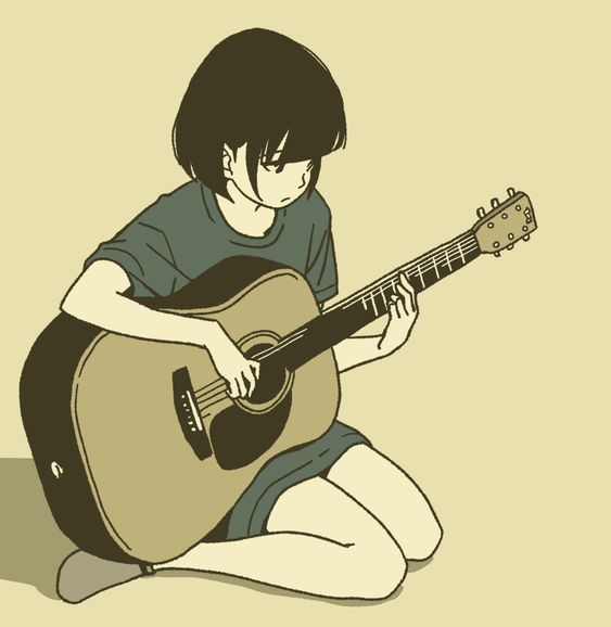 Лучшие аниме картинки девушки с гитарой (2)