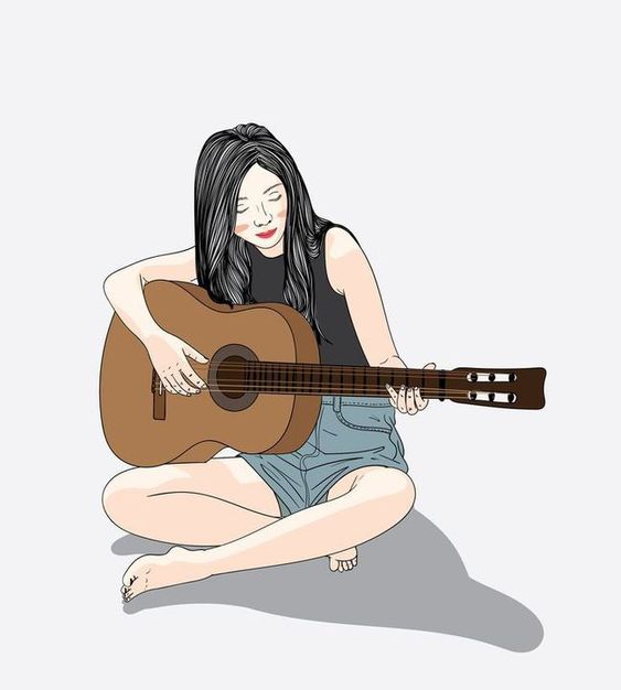Лучшие аниме картинки девушки с гитарой фото (5)