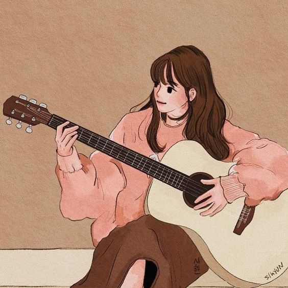 Лучшие аниме картинки девушки с гитарой фото (7)