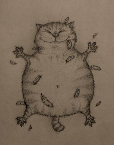 Милые рисунки котят для срисовки карандашом (25)