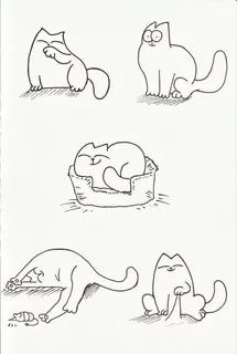 Милые рисунки котят для срисовки карандашом (5)