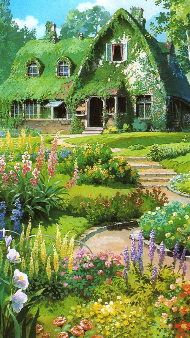 Красивые картины с домами и природой (41)