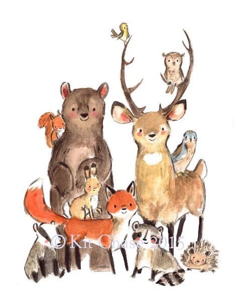 Красивые рисунки на тему лесные животные (23)