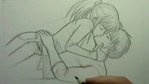 Красивые рисунки карандашом девушка и парень (16)