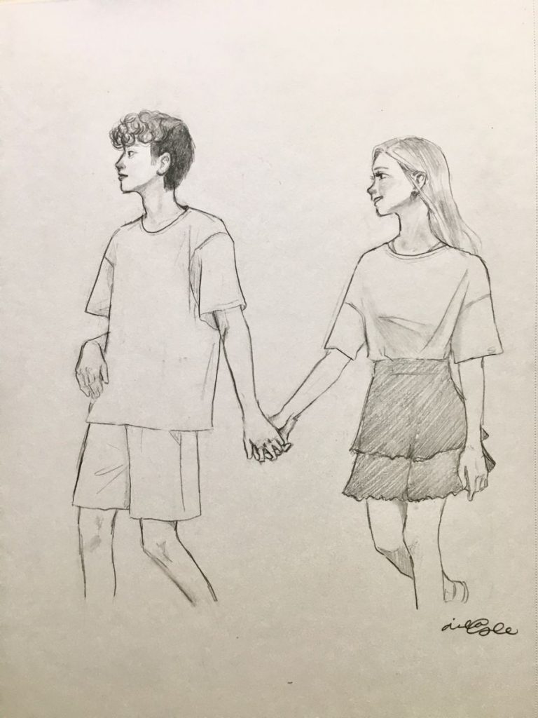 Красивые рисунки карандашом девушка и парень (34)