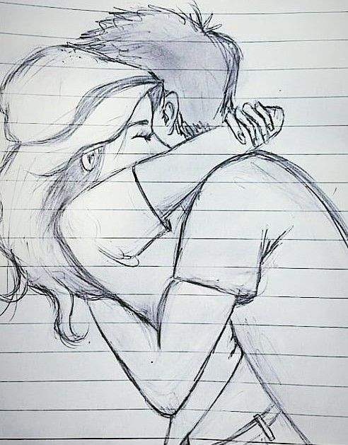 Красивые рисунки карандашом девушка и парень (7)