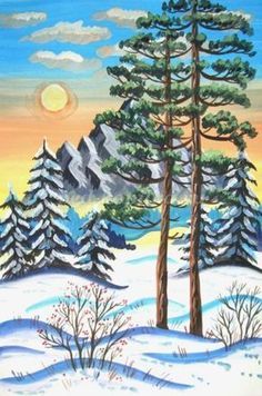 Картинки зимний пейзаж для детей (23)