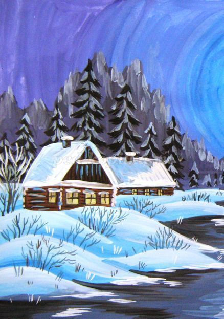 Картинки зимний пейзаж для детей (32)