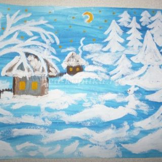 Картинки зимний пейзаж для детей (34)