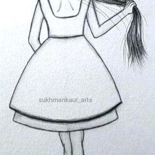 Красивые рисунки девушек без лица карандашом (1)