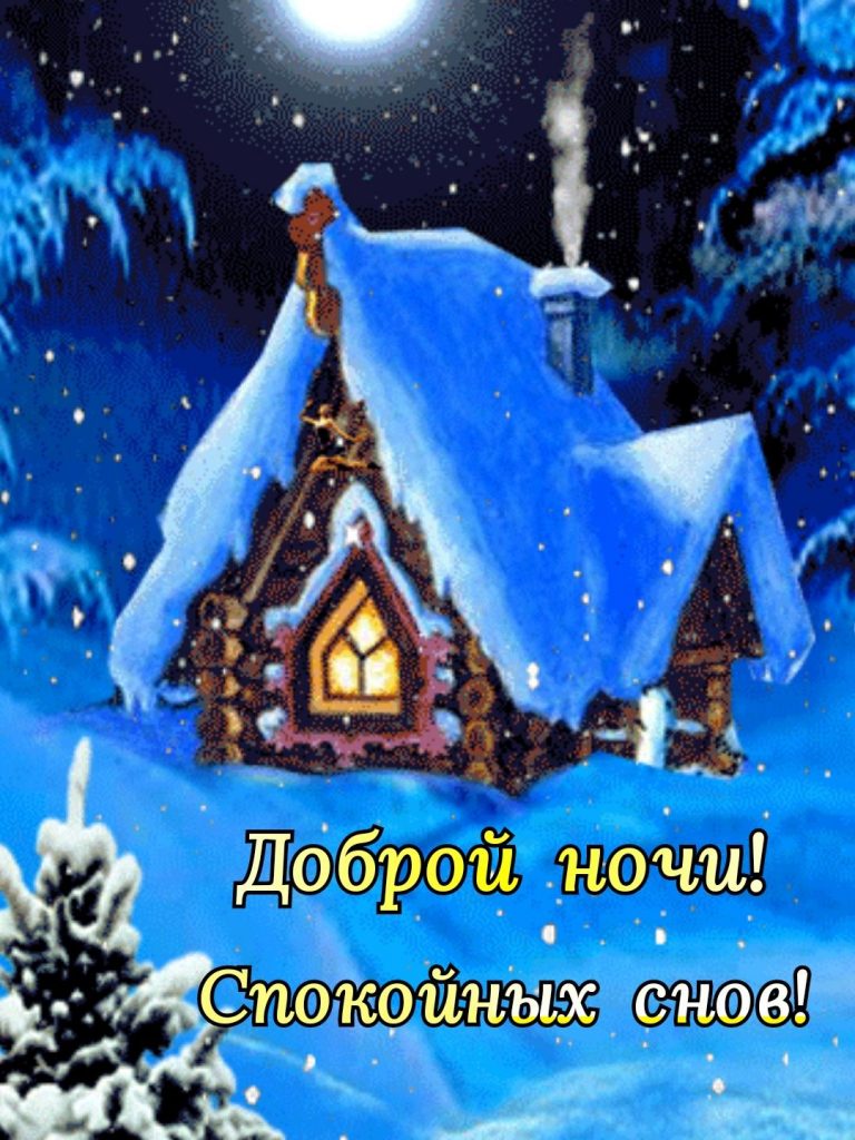 Доброй ночи зимы 2024 - картинки и открытки (14)
