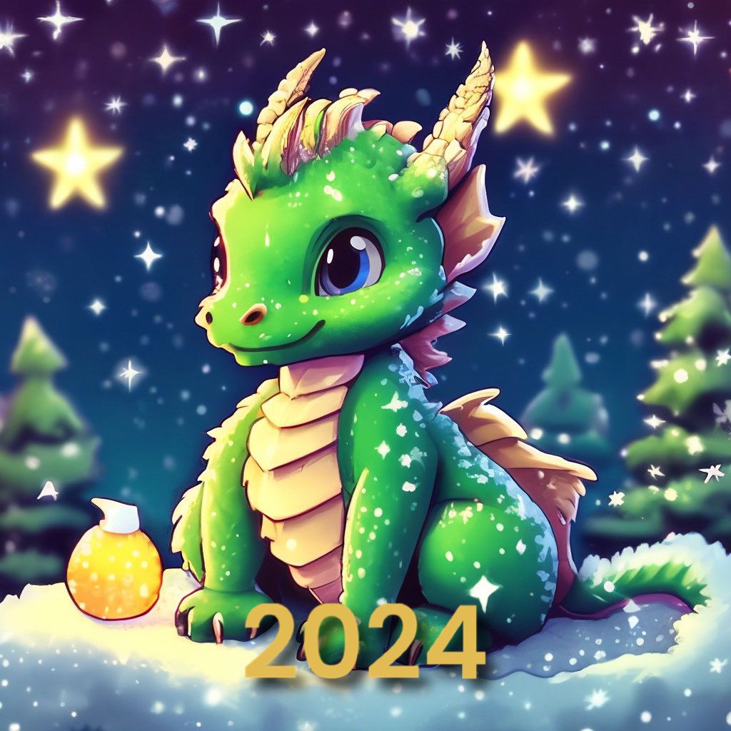 Красивые поздравительные открытки на Новый год 2024 (16)