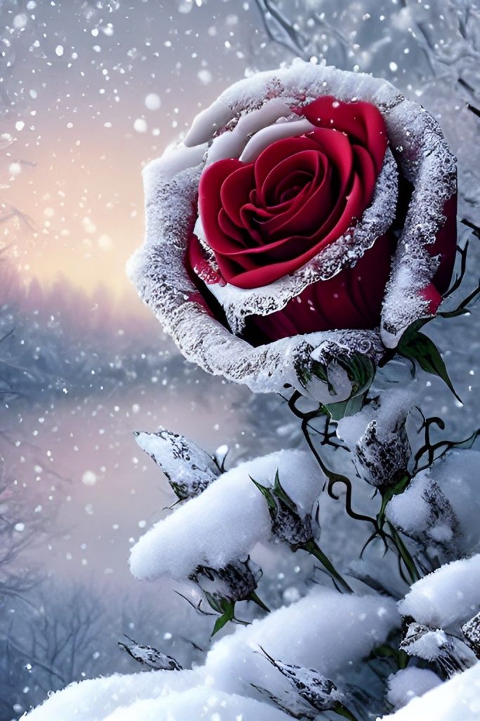 Морозная роза - Красивые обои на телефон (57)