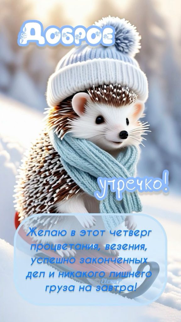 Желаю большой удачи на снежное утро зимы январь - открытки 2024 (22)