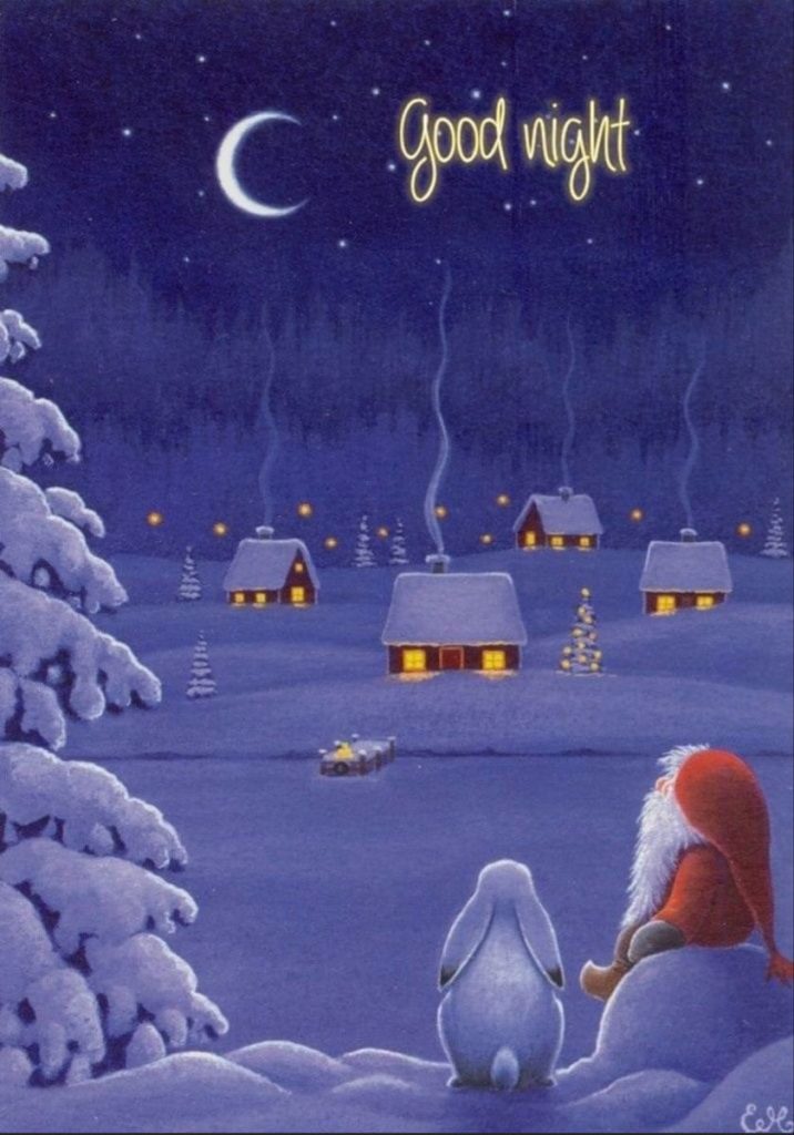 Картинки спокойной ночи января зимы - сборка (20)