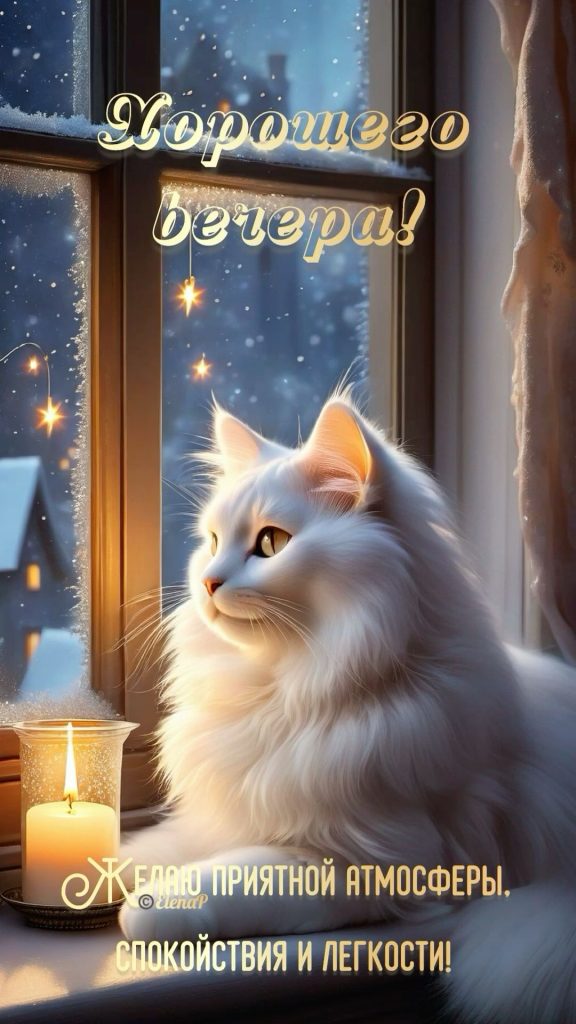 Замечательные открытки доброй ночи зимы - сборка (11)